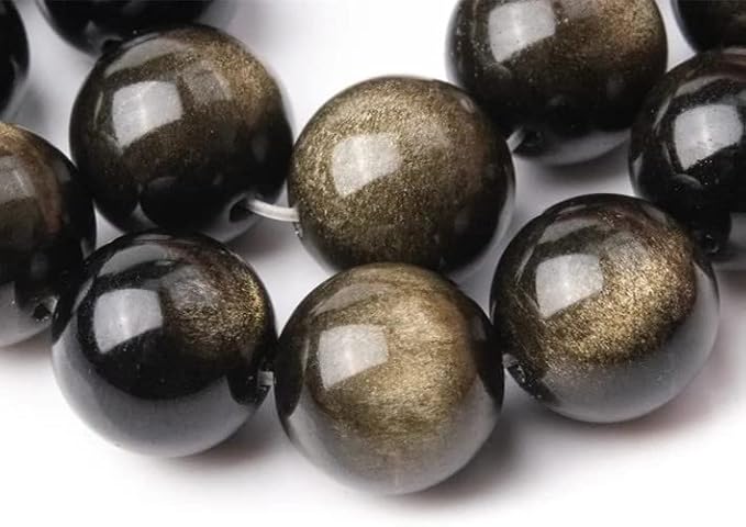 Zenkeeper 116 Pcs Gold Sheen Obsidian Beads - Image 3