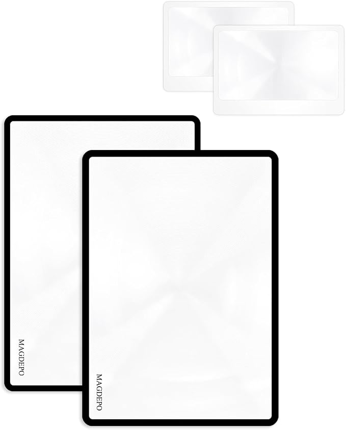 MAGDEPO Page Magnifying Sheet 3X Lightweight Flat Optical Plastic Fresnel Lens by MMAGDEPO