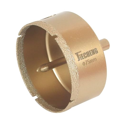 Brazed Diamond 3 inch Hole Saw with Center Drill Bit for Ceramic,Porcelain,Tile,Glass,Granite Quartz,Marble,Gemstone,Dry Drilling 75mm