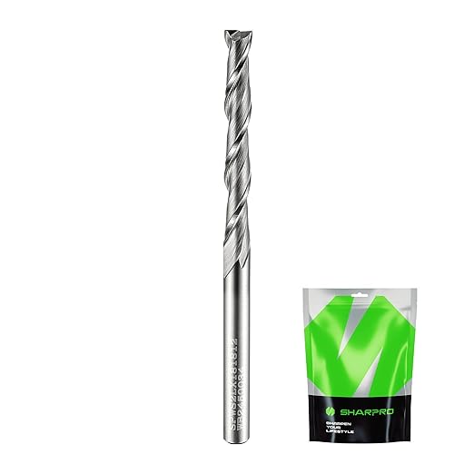 Spiral Upcut Router Bit 1/8 Inch Shank 1/8 Inch Cutting Dia. 1'' CL. Extra Long 2'' OVL. Carbide Upcut CNC Router Bit, Ideal for Wood Engraving and Plunging Applications