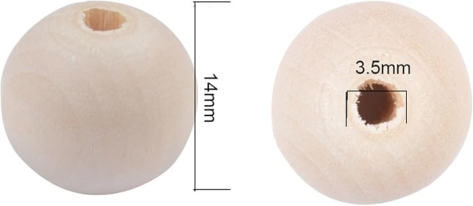 14mm Wooden Beads for Craft, Bead Garland, Farmhouse Decor - Image 2