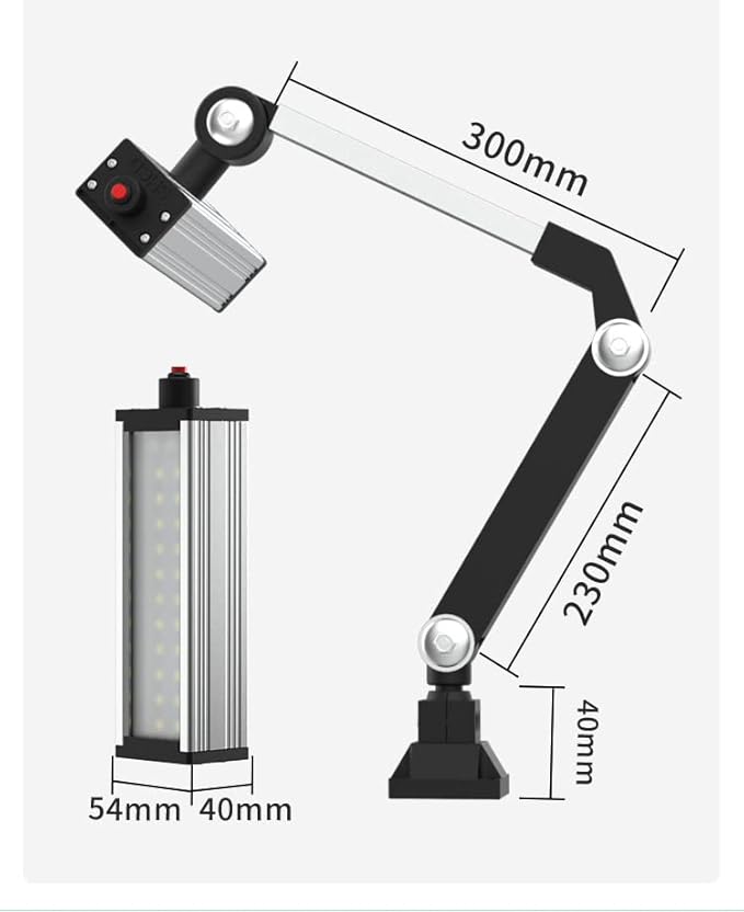 Aluminum Alloy Long Arm CNC Industrial Lighting LED Work Light 3200 Lumens 24V LED Lathe Drilling Milling Machine Lights Explosion-Proof Waterproof Light Machine Repairing Lamp (32)