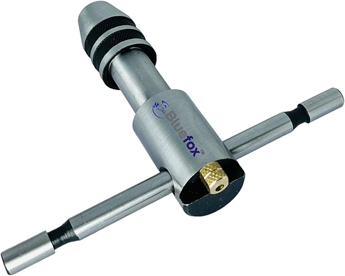 Reversible Ratchet T-Handle Tap Wrench - (1/16'' to 5/32''(1.5 to 4.0 mm)) | Adjustable Tool, Steel Thread Holder | Ratcheting T-shaped Tap Holder Wrench
