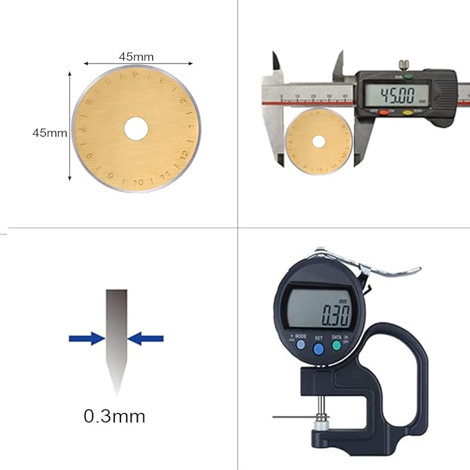HEADLEY TOOLS Titanium Coated 45mm Rotary Cutter Blades 15 Pack Fits Olfa - Image 4