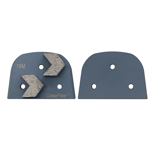Concrete Floor Grinding Discs, Diamond Metal Grinding Tooling for Lavina Grinders, Concrete Preparation & Thin Epoxy Remove, Double Arrow Segments 16 Grit Medium Bond, Pack of 9