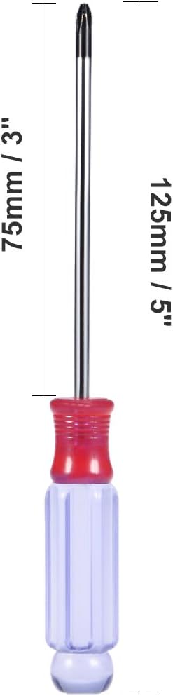 uxcell Magnetic #0 Phillips Screwdriver Cross-head with 3 Inch Shaft Ergonomic Grip