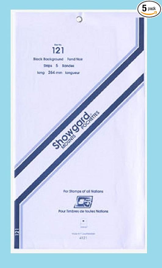 Strip Style Black Stamp Mounts Size 121 by Showgard