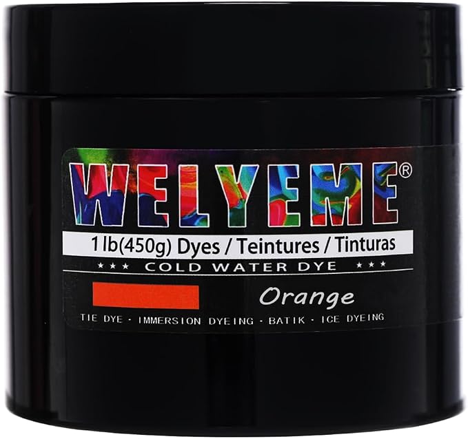 Cold Water Dye Orange 1lb, Tie Dye Powder, Fabric Dye Powder by WELYEME