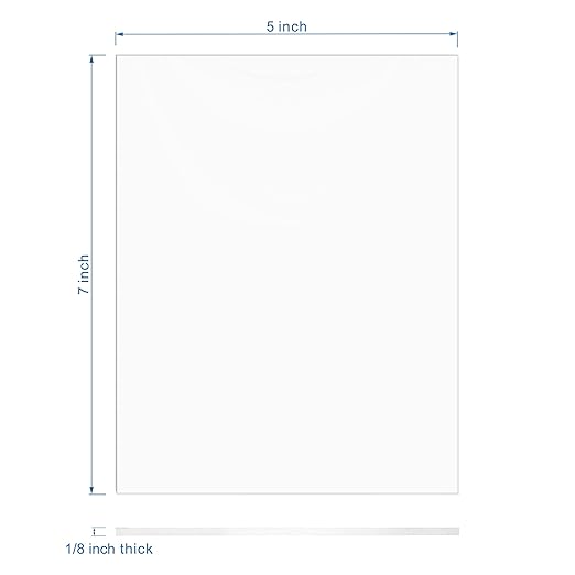 KAITELA Pack of 10 Clear Acrylic Sheet 5" x 7" Cast Plexiglass Panel 1/8" Thick - Image 3