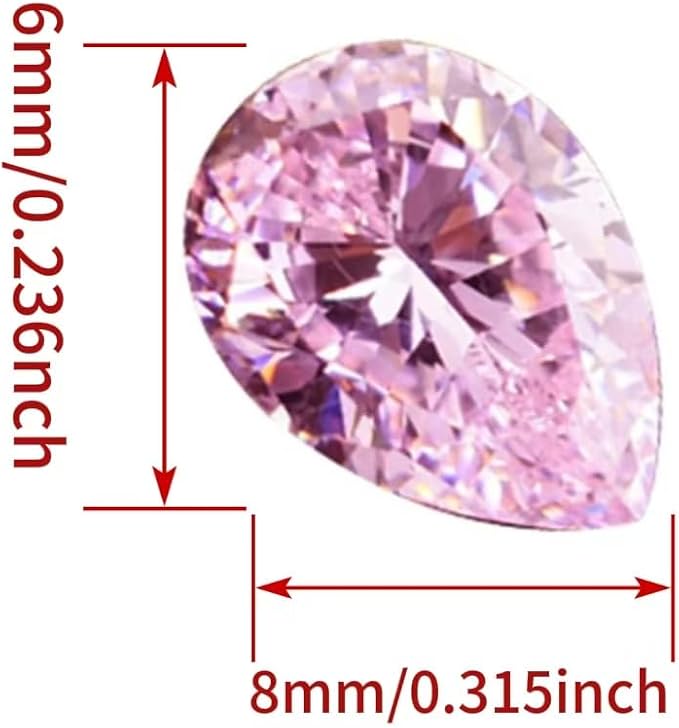 Pink Gemstone Color Cubic Zirconia Loose Beads Unset - Image 2