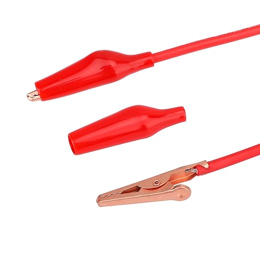 DROK Jumper Wires with Alligator Clips Electrical - 20pcs 35mm Small Pure Copper 19.6 inches/50cm Test Leads with Alligator Clips for Multimeter Electrical Testing