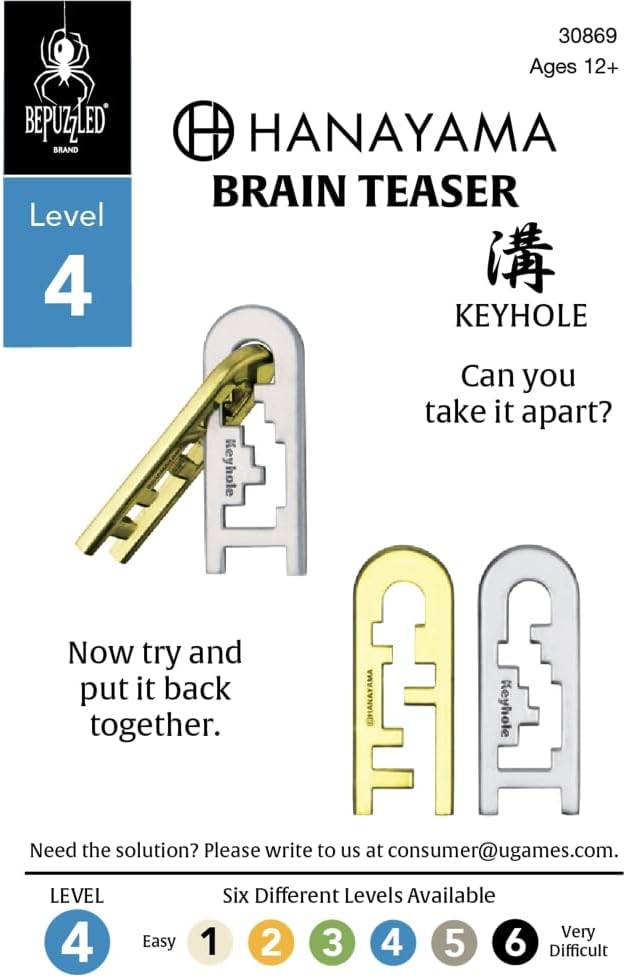 BePuzzled |Keyhole Hanayama Metal Brainteaser Puzzle Mensa Rated Level 4 - Image 2