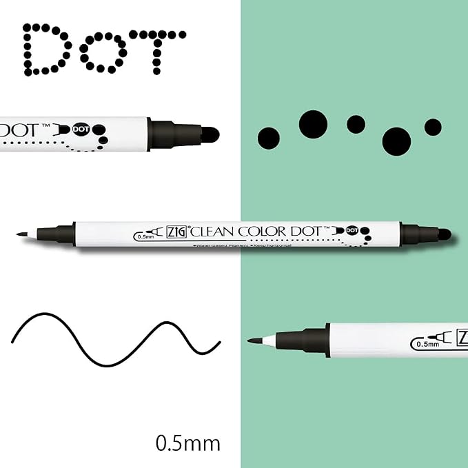 Kuretake ZIG Twin Marker BLACK 4 Assortment set - Image 3