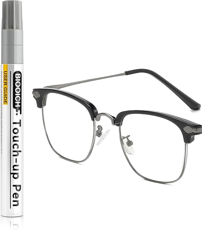 Titanium Eyeglass Frame Touch Up Paint Pen, All-in-One Touch Up Kit by BIOOICH