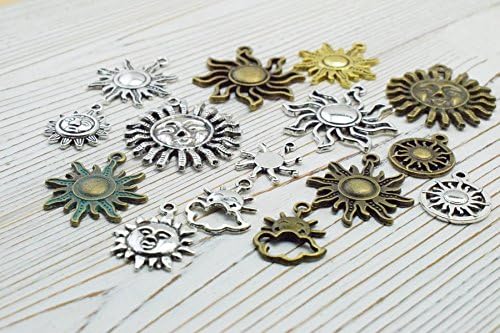 Celestial Sun Charm-100g Craft Supplies Sun Charms Pendants - Image 2