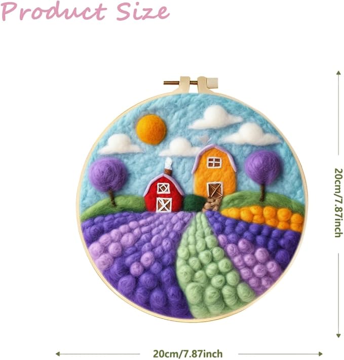 CaptainCrafts Needle Felting Kit, Wool Felt Supplies, Embroidery Hoops - Image 2