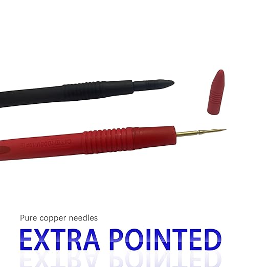 Multimeter Leads, 1000V 10A Meter Leads & Gold-Plated Needle Multimeter Probes