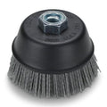BHA 4" Abrasive Filament Nylon Bristle Cup Brush, 5/8-11 Threat Arbor - Gray (80 Grit)