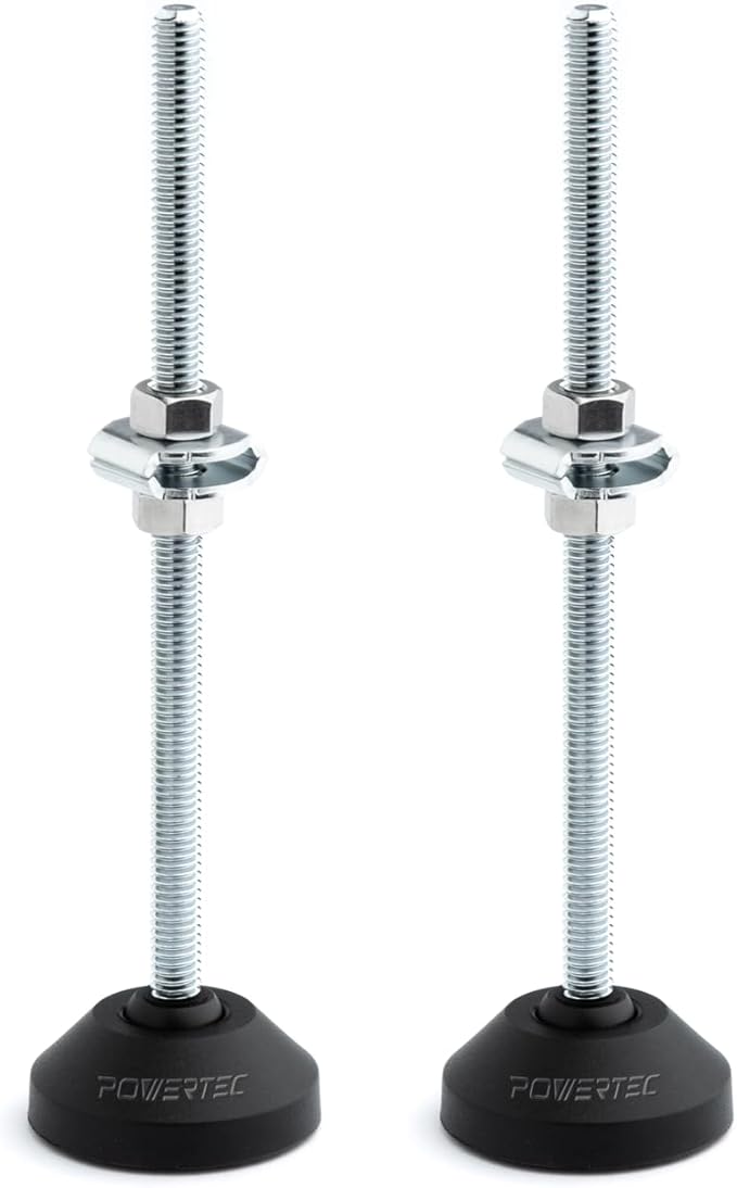 POWERTEC 6" Large Toggle Clamp Foot 2PK with Nuts & Washers, Oversized Stud Clamp Foot Compatible with Toggle Clamps for Table Saw Fence, Drill Press Table, and Woodworking Jigs (71700-P2)