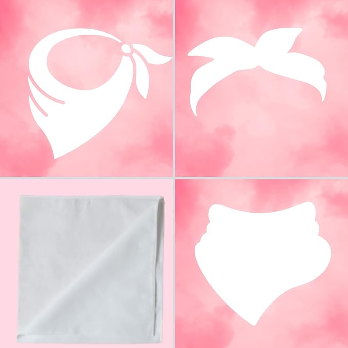 White Bandanas Women Men Large Cotton Tie Dye Party Supplies Plain Head Wrap - Image 8
