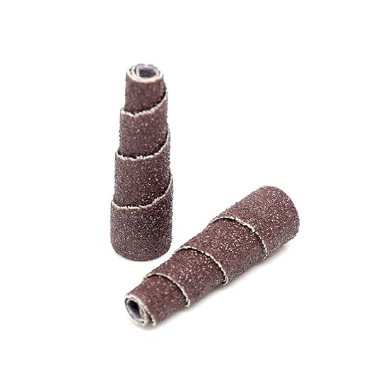 Benchmark Abrasives Aluminum Oxide Tapered Sanding Cartridge Rolls for Blending Deburring Polishing Sanding Metals, Rotary Sander - Drill & Die Grinder Abrasives (10 Pack)(1/2" x 1-1/2", 120 Grit)