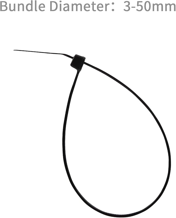 XINGO 8 Inch Black Cable Zip Ties (500 Pack), 40 Lbs Tensile Strength-Heavy Duty, Self-Locking Nylon Plastic Nylon Wire Ties for indoor and outdoor use
