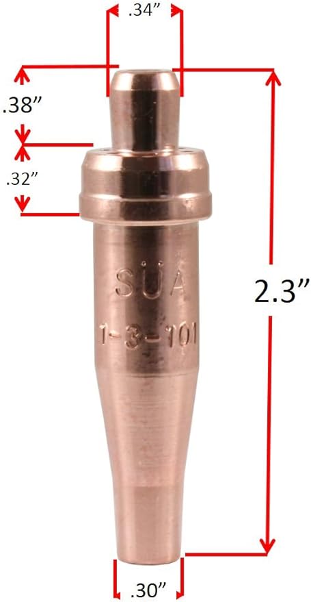 SÜA - Medium Duty Oxy-Fuel Torch with Check Valves, Cutting and Welding Tips (Acetylene) - Compatible with Victor