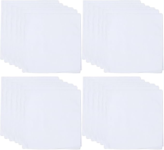 White Bandana for Tie Dye Party Supplies Plain Solid Cotton Large Headband Head by RJMBMUP