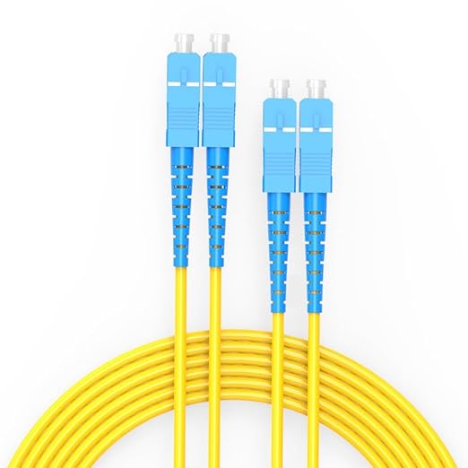 SC to SC Fiber Patch Cable,1G/10GB Single Mode Duplex SC-SC 9/125um OD 3.0mm Cable Diameter Fiber Optic Cable for SFP Transceiver, Router, Fiber Networks and More (5M)