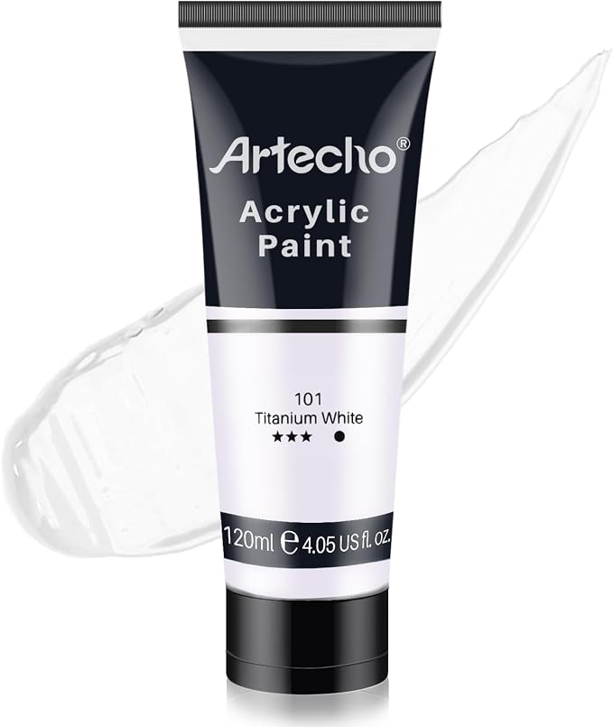 Artecho White Acrylic Paint, Titanium White Paint Tubes, Art Craft Paints by Artecho