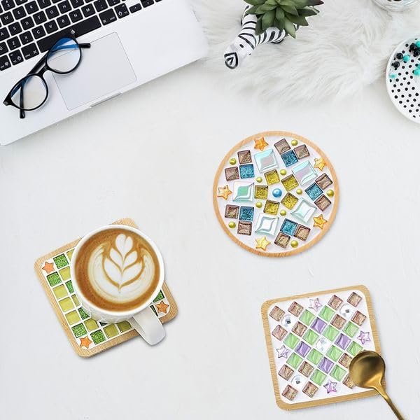 12 Sets DIY Glass Mosaic Tiles for Crafts Mixed Color Mosaic Kits - Image 6