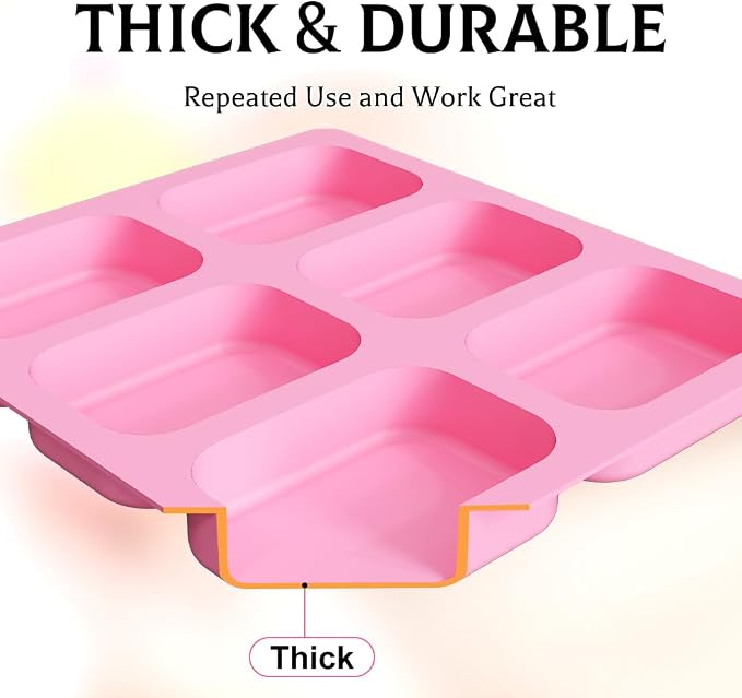 SJ Soap Molds 2 Packs, Rounded Rectangle Silicone Soap Molds - Image 5