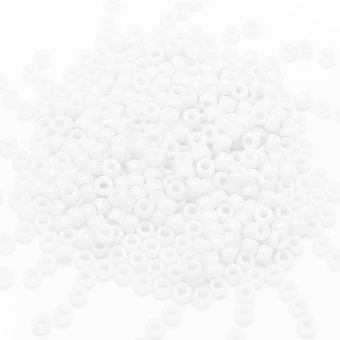 Gxueshan 1000 Pcs Acrylic White Pony Beads 6x9mm Bulk - Image 2