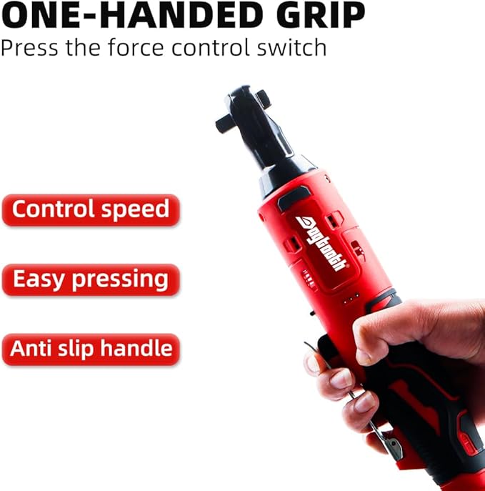 dogtooth Cordless Electric Ratchet Wrench Set, 45Ft-lbs, 400 RPM, Brushless,Variable Speed Trigger,Compatible with Makita 18V Battery, 2 * 2.0 Ah Battery And Charger in Carryin Box