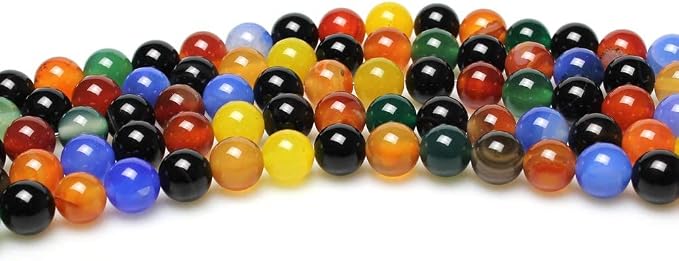 MJDCB Natural Stone Beads Colorful Agate Round Loose Beads - Image 6