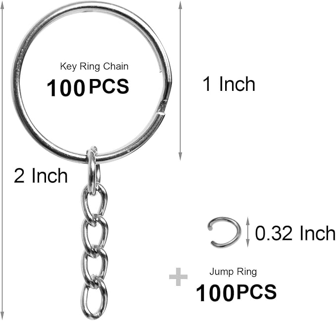 50PCS Bulk Keychains Set, Split Keychains Rings - Image 2