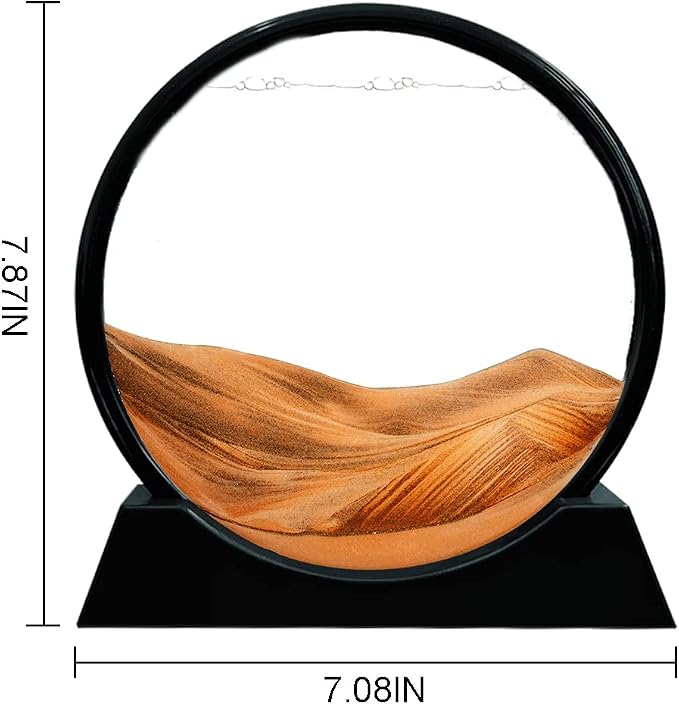 Muyan Moving Sand Art Picture Sandscapes in Motion Round Glass 3D Deep Sea Sand - Image 2