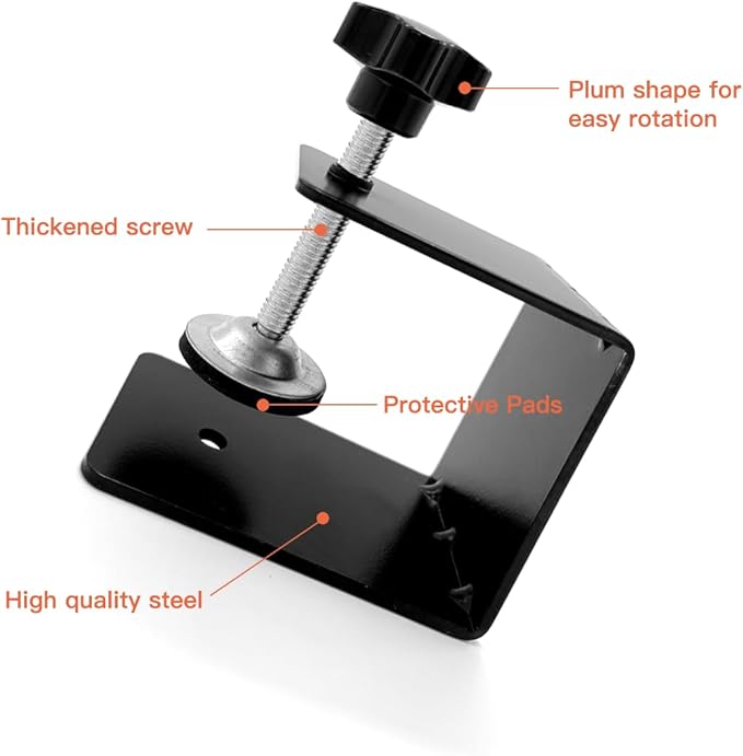 Drawer Front Installation Clamps, Cold-Rolled C Clamps for Woodworking, Door Installation Tools and Cabinet Tools with Protective Pads (4 Pcs)