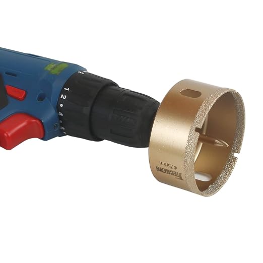 Brazed Diamond 3 inch Hole Saw with Center Drill Bit for Ceramic,Porcelain,Tile,Glass,Granite Quartz,Marble,Gemstone,Dry Drilling 75mm