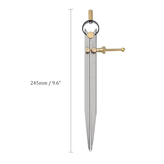 Spring Joint Caliper - [8 Inch] Carbon Steel Spring Divider Caliper with Brass Fulcrum for Metalworking Drawing Use, Flat Leg