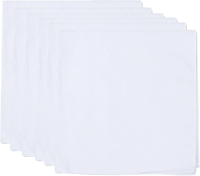 White Bandana for Tie Dye Party Supplies Plain Solid Cotton Large Headband Head by RJMBMUP