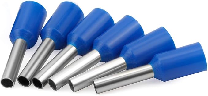 XHF 1000 PCS AWG 22/0.5mm² Wire Ferrules Insulated Copper Crimp Connectors, Crimp Pin Cord End Terminals Blue
