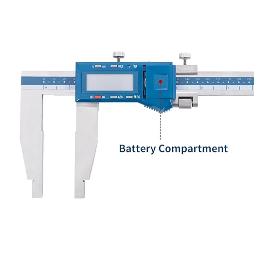 Dasqua 0-24"/600mm Heavy Duty Long Jaw Absolute Origin Digital Caliper, IP54 Stainless Steel Electronic Measuring Tool, in/mm Conversion, Accurary ±0.002"/0.05mm, Resolution 0.0005"/0.01mm