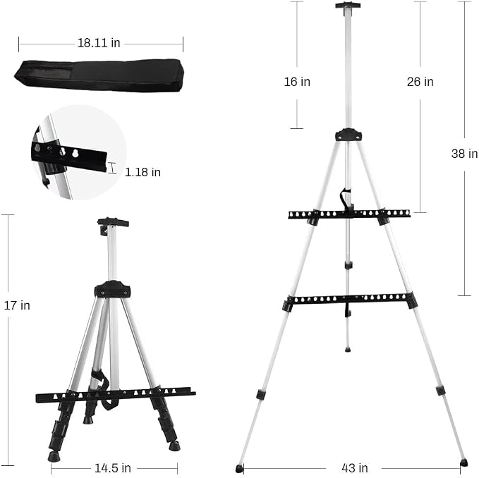 NS JYMB 17-66 Inch Adjustable Art Easel Stand - Image 5