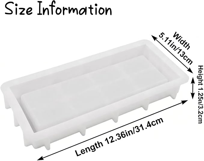 1Pc Rectangular Silicone Resin Tray Mold - Image 2