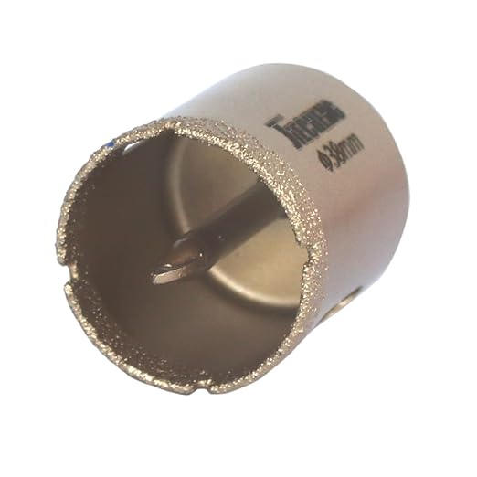 Brazed Diamond 1-1/2 inch Hole Saw with Center Drill Bit for Ceramic,Porcelain,Tile,Glass,Granite Quartz,Marble,Gemstone,Dry Drilling 38mm