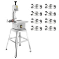EQUCKKY 2200W Electric Meat Saw Bandsaw, Commercial Bone Saw, Stainless Steel Meat Cutter Machine, Adjustable Thickness 0.04-7.8", Meat Cutting Machine for Butcher Shop & Home
