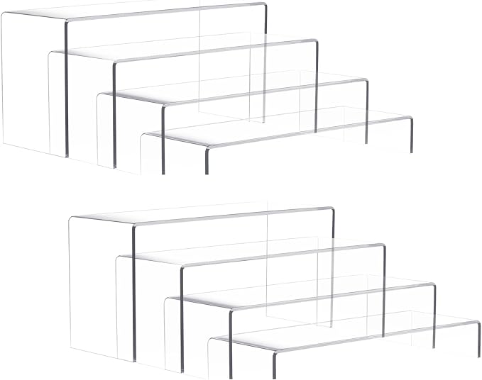 Anglelife 8 Pieces 2 Set Large Display Risers, Acrylic Cake Shelves by Anglelife