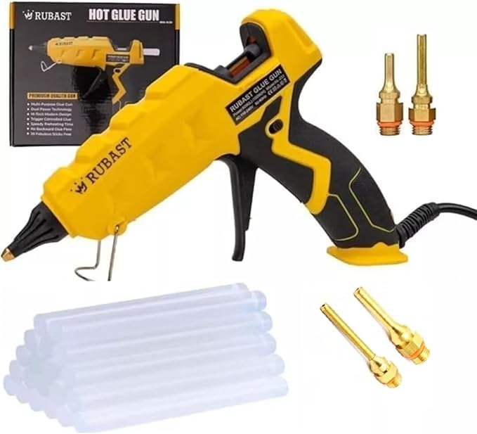 Full Size Heavy Duty Industrial Hot Glue Gun, 60/100w Dual Power & Dual Nozzle, Free 20 Glue Sticks Pack (15×11cm)- High Heating Temp Glue Gun Suitable for DIY Arts,Crafts,Home Repairs-USA Plug