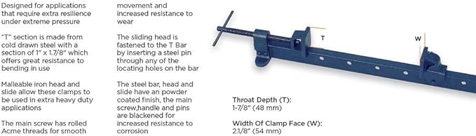 Groz 39101 48" T Bar Clamp